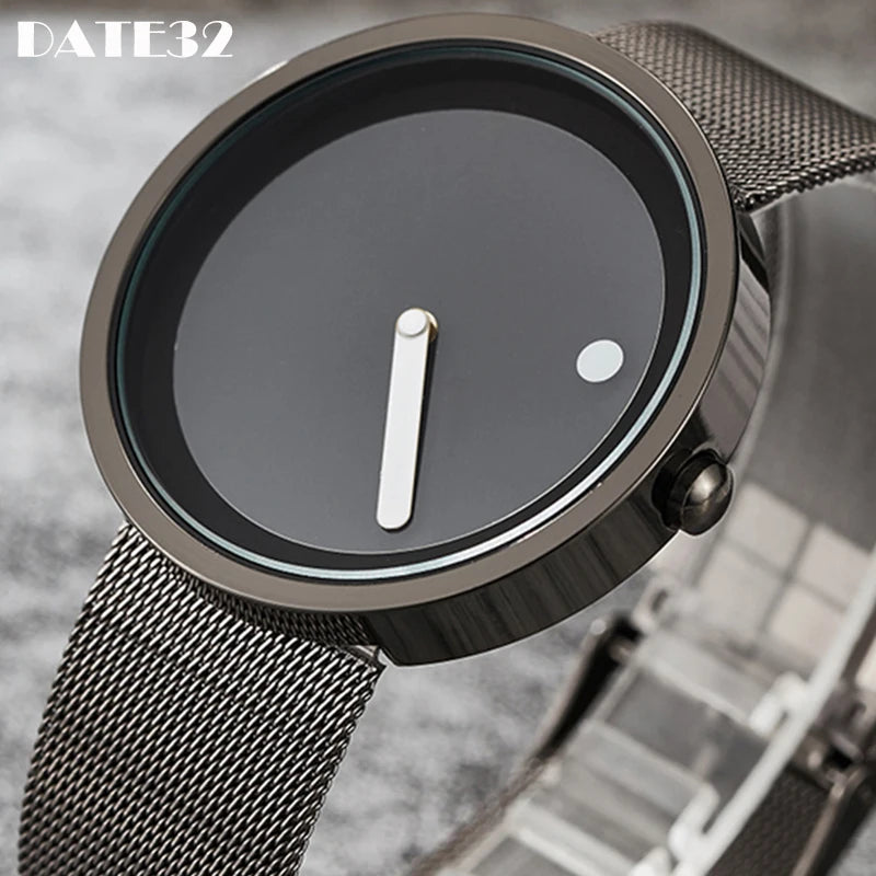 Minimalist Unisex Watch for Men Women Couple Simple Style Creative Dial Quartz Wristwatch Male Female Unique Pointer Wrist Clock