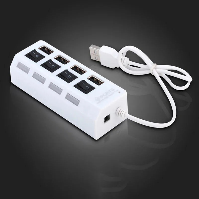 High Speed 4/7 Ports USB HUB 2.0 Adapter Expander Multi USB Splitter Multiple Extender with LED Lamp Switch for PC Laptop