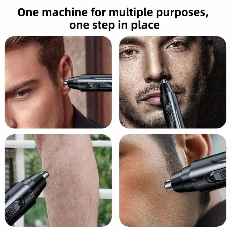 Black Electric Nose Hair Trimmer For Men And Women Available With Low Noise High Torque High Speed Motor Washable Nasal Hair